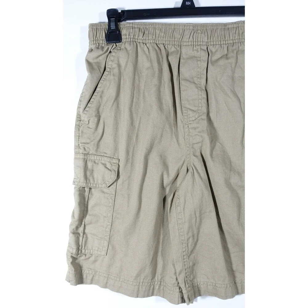 Canyon River Cargo Shorts Boys Medium Husky Pull On  Elastic Waist Beige